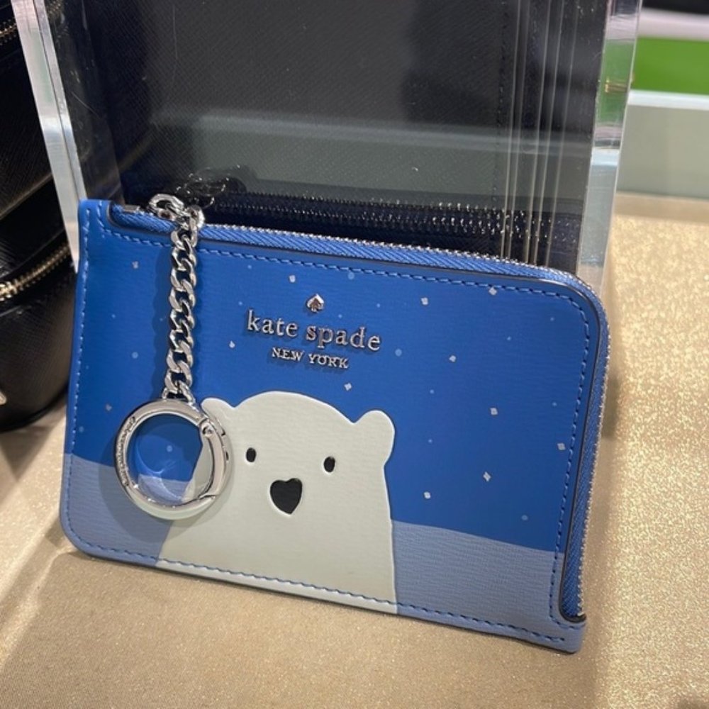 Kate Spade Arctic Friends Medium L-Zip Card Holder Multi Color - Picture 15 of 15